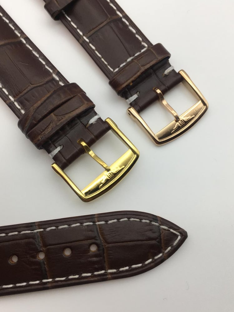 Image of New 18mm/20mm brown Gents Genuine Leather Watch Strap For Longines