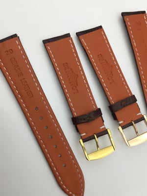 Image of New 18mm/20mm brown Gents Genuine Leather Watch Strap For Longines