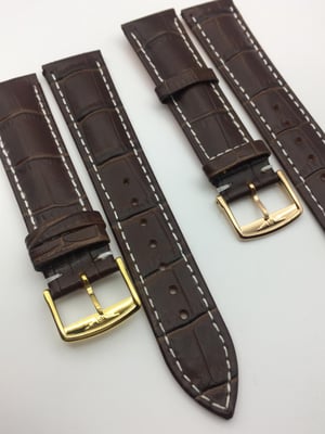 Image of New 18mm/20mm brown Gents Genuine Leather Watch Strap For Longines