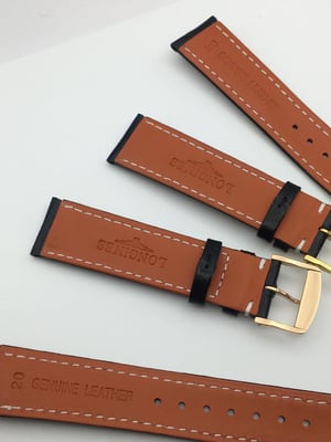 Image of New 18mm/20mm black Gents Genuine Leather Watch Strap For Longines