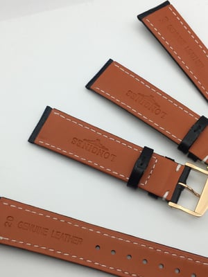 Image of New 18mm/20mm black Gents Genuine Leather Watch Strap For Longines