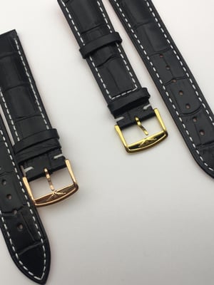 Image of New 18mm/20mm black Gents Genuine Leather Watch Strap For Longines