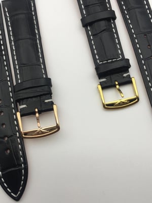 Image of New 18mm/20mm black Gents Genuine Leather Watch Strap For Longines