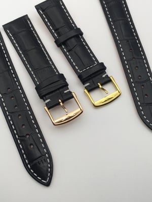 Image of New 18mm/20mm black Gents Genuine Leather Watch Strap For Longines