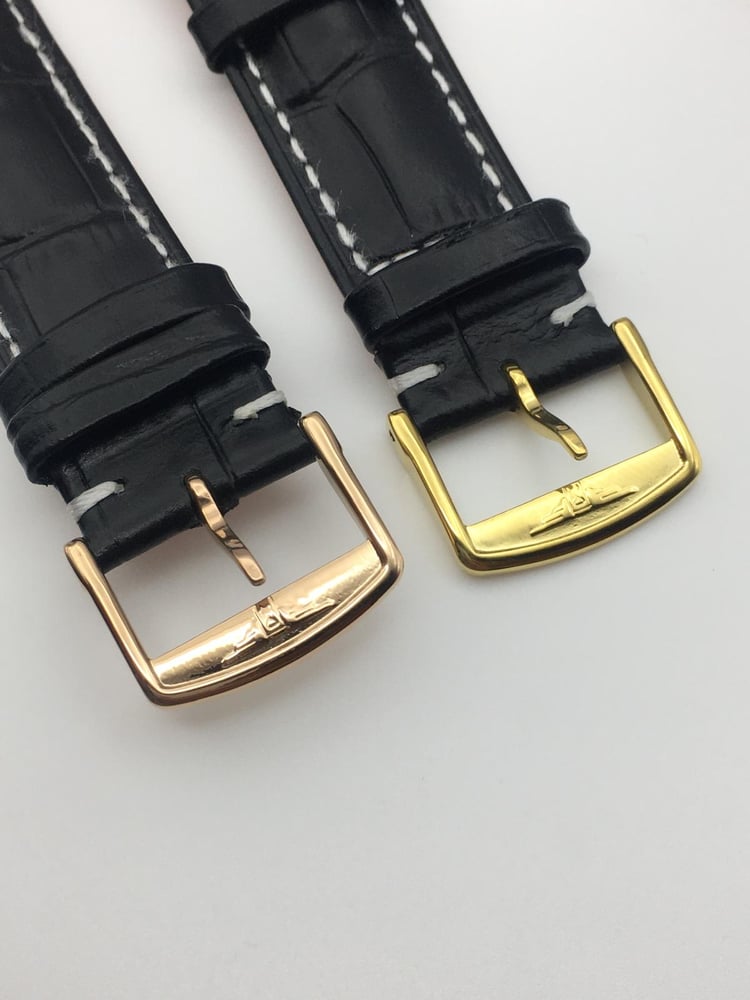 Image of New 18mm/20mm black Gents Genuine Leather Watch Strap For Longines