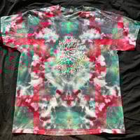 Image 1 of Free Palestine- Kaleidoscope Tie-Dye Green, Black, White, and Red Tee-2XL-1/4