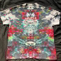 Image 1 of Free Palestine- Kaleidoscope Tie-Dye Green, Black, White, and Red Tee- 2XL 3/4
