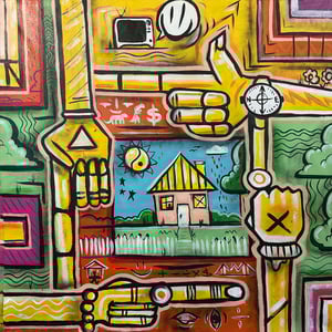 SKY MIGHT FALL ORIGINAL PAINTING 40x40"