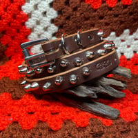 Image 1 of Thin Brown Zig Zag Belt