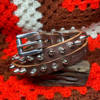 Image 3 of Thin Brown Zig Zag Belt