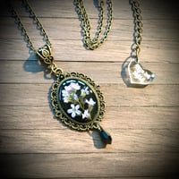 Image 1 of Forget-me-not Pressed Flower Cameo Necklace