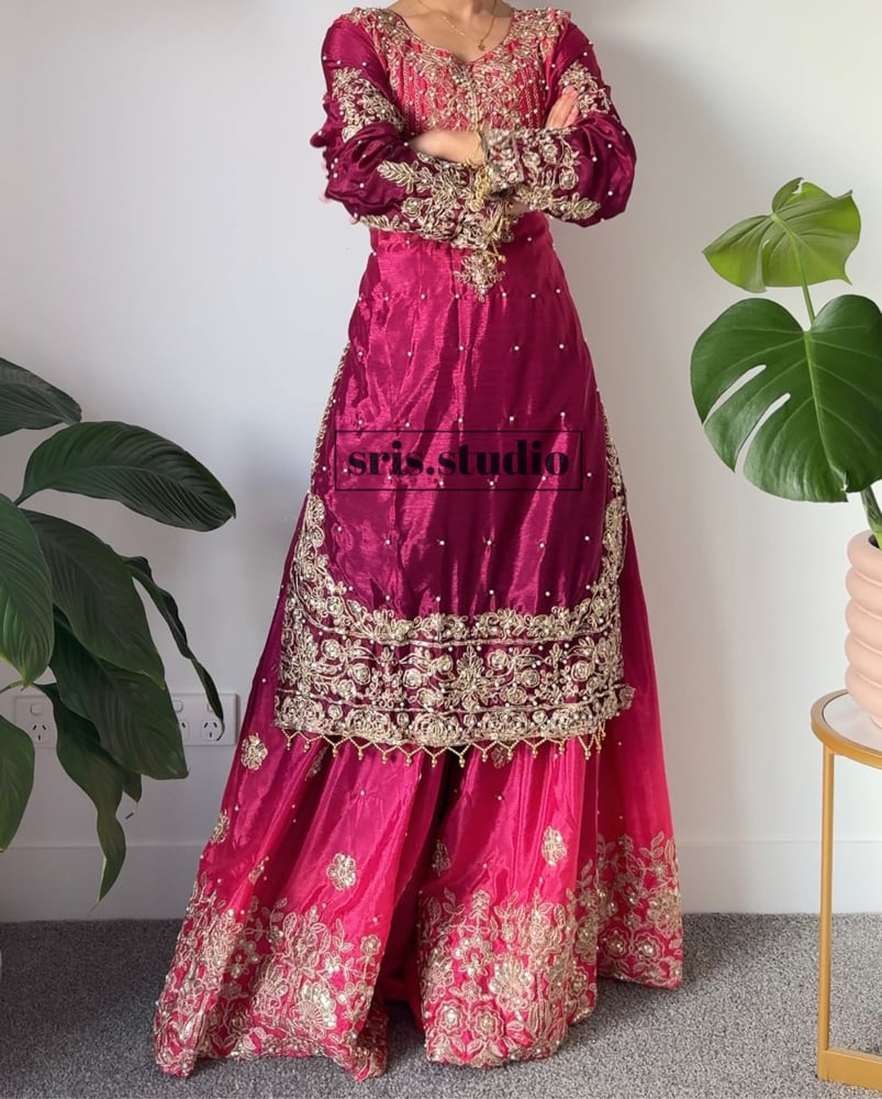 Image of Wine and Raani pink three piece set