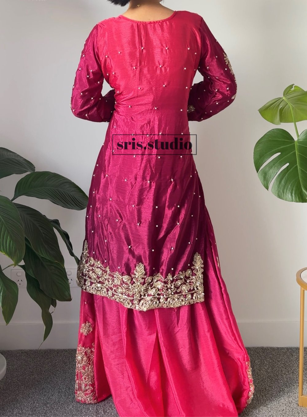 Image of Wine and Raani pink three piece set 