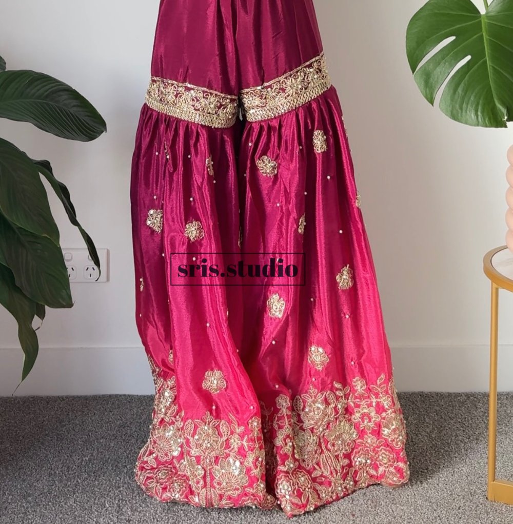 Image of Wine and Raani pink three piece set 