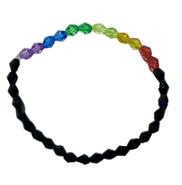 Image 2 of Handmade Swarovski Bicone Bead Rainbow Glass Bracelet