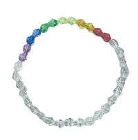 Image 3 of Handmade Swarovski Bicone Bead Rainbow Glass Bracelet