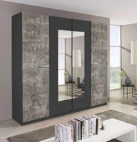 Image 1 of Borba Hinged Wardrobe - Stone Grey
