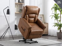 Image 2 of Sandringham Lift and Rise Recliner Dual Motor - Tan Leather