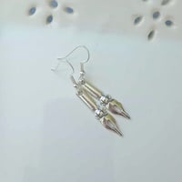 Image 5 of Silver ink pen nib charm style earrings