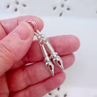 Image 2 of Silver ink pen nib charm style earrings