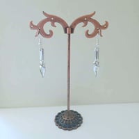 Image 4 of Silver ink pen nib charm style earrings