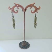 Image 5 of Bronze ink pen nib charm style earrings
