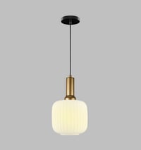 Image 3 of Nordic Design Ribbed Glass Smoke Gray Pendant Lighting