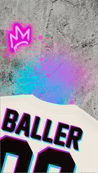 Image 4 of Oversized t-shirt Baller 00 bone