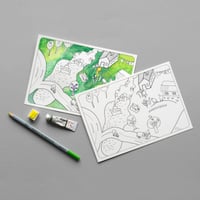 Image 2 of Coloring postcards set of 4