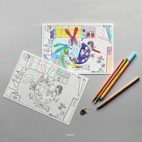 Image 4 of Coloring postcards set of 4