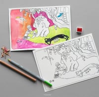 Image 1 of Coloring postcards set of 4
