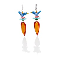 leafy bird earrings