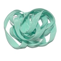 Image 4 of 1PC. SEA GLASS  42" Hand Dyed Finished Edge Silk Wrist Wrap Bracelet/Jewelry/Craft Ribbons