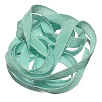Image 1 of 1PC. SEA GLASS  42" Hand Dyed Finished Edge Silk Wrist Wrap Bracelet/Jewelry/Craft Ribbons