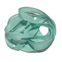Image 5 of 1PC. SEA GLASS  42" Hand Dyed Finished Edge Silk Wrist Wrap Bracelet/Jewelry/Craft Ribbons