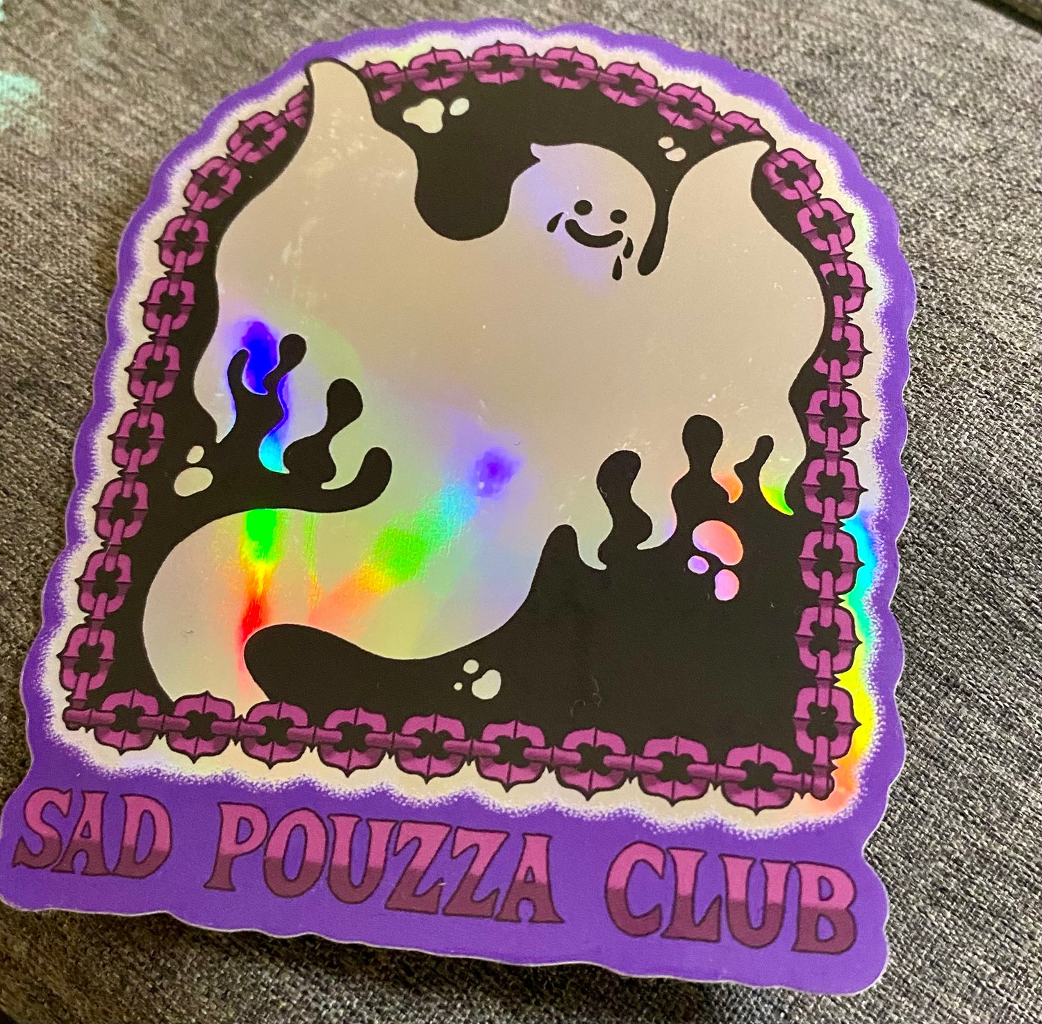 Image of COLLANT HOLO " SAD POUZZA CLUB " HOLOGRAPHIC STICKER  