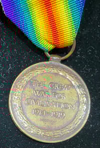 Image 4 of WW1 (British) Victory Medal (Named) w/Framed KIA Attestation