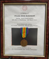 Image 1 of WW1 (British) Victory Medal (Named) w/Framed KIA Attestation