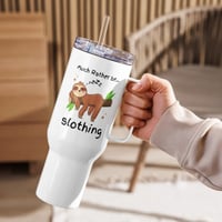 Image 1 of Much Rather Be Slothing Travel Mug With Handle