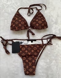 Image 1 of Brown LV swimsuit set