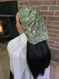 Image 2 of Organic Cotton Crown Cover in Blossoms on Sage