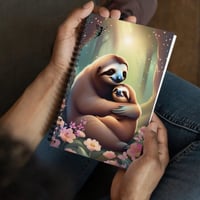 Sloth Baby and Mom In The Forest Spiral notebook