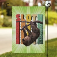 Sloth Hanging Around Garden flag