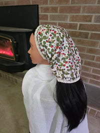 Image 1 of Organic Cotton Crown Cover with Lace -Strawberry Patch 