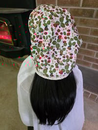 Image 2 of Organic Cotton Crown Cover with Lace -Strawberry Patch 