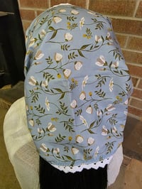 Image 2 of Organic Cotton Crown Cover with Lace Trim- Sky Blossoms