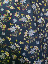 Image 2 of Organic Cotton Crown Cover with Lace Trim- Meadow Mushrooms on Navy