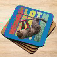 Sloth Hanging Around Cork-back Coaster