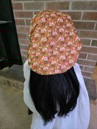 Image 2 of Organic Cotton Crown Cover in Warm Meadow Mushrooms 