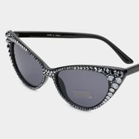 Image 1 of Vintage Cat Eye Sunglasses with Rhinestone Embellishments – Glamorous Retro Shades